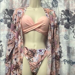Floral Peach Bikini Set